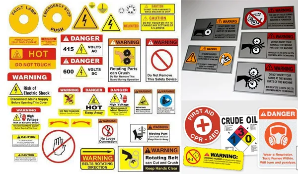safety caution stickers